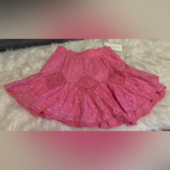 LoveShackFancy Adia Skirt in hot pink cherry Size. XS